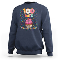 100th Day Of School Sweatshirt 100 Days Sprinkled With Fun Cupcake Donut - Wonder Print Shop