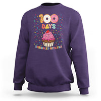 100th Day Of School Sweatshirt 100 Days Sprinkled With Fun Cupcake Donut - Wonder Print Shop