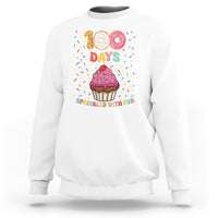 100th Day Of School Sweatshirt 100 Days Sprinkled With Fun Cupcake Donut - Wonder Print Shop