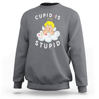 Cupid Is Stupid Funny Anti Valentine's Day Sweatshirt - Wonder Print Shop