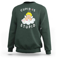 Cupid Is Stupid Funny Anti Valentine's Day Sweatshirt - Wonder Print Shop