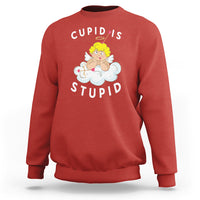 Cupid Is Stupid Funny Anti Valentine's Day Sweatshirt - Wonder Print Shop