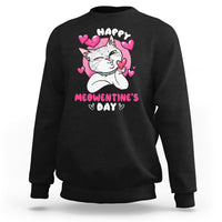 Valentine's Day Sweatshirt Happy Meowentine Cute Cat Kisses - Wonder Print Shop