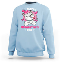 Valentine's Day Sweatshirt Happy Meowentine Cute Cat Kisses - Wonder Print Shop