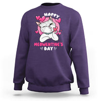 Valentine's Day Sweatshirt Happy Meowentine Cute Cat Kisses - Wonder Print Shop