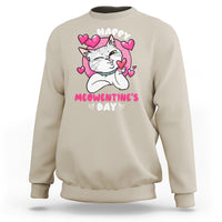 Valentine's Day Sweatshirt Happy Meowentine Cute Cat Kisses - Wonder Print Shop
