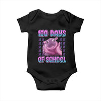 100th Day Of School Baby Onesie Cute Moo Deng Baby Hippo 100 Days