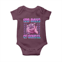 100th Day Of School Baby Onesie Cute Moo Deng Baby Hippo 100 Days