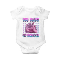 100th Day Of School Baby Onesie Cute Moo Deng Baby Hippo 100 Days