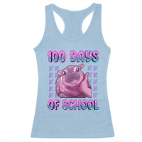 100th Day Of School Racerback Tank Top Cute Moo Deng Baby Hippo 100 Days