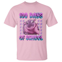100th Day Of School T Shirt Cute Moo Deng Baby Hippo 100 Days - Wonder Print Shop
