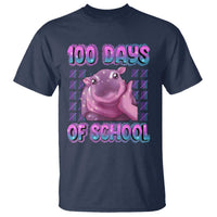 100th Day Of School T Shirt Cute Moo Deng Baby Hippo 100 Days - Wonder Print Shop