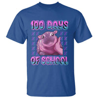 100th Day Of School T Shirt Cute Moo Deng Baby Hippo 100 Days - Wonder Print Shop