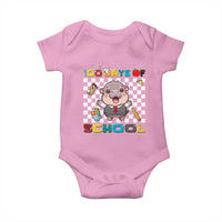 Moo Deng 100th Day Of School Baby Onesie Cute Baby Hippo 100 Days