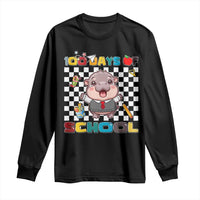 Moo Deng 100th Day Of School Long Sleeve Shirt Cute Baby Hippo 100 Days
