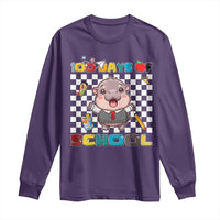 Moo Deng 100th Day Of School Long Sleeve Shirt Cute Baby Hippo 100 Days