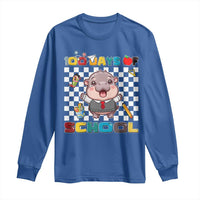 Moo Deng 100th Day Of School Long Sleeve Shirt Cute Baby Hippo 100 Days