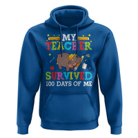 Funny Moo Deng 100th Day Of School Hoodie My Teacher Survived 100 Days Of Me