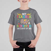 Funny Moo Deng 100th Day Of School T Shirt For Kid My Teacher Survived 100 Days Of Me - Wonder Print Shop