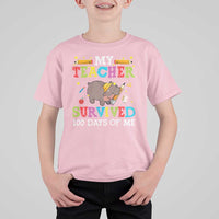 Funny Moo Deng 100th Day Of School T Shirt For Kid My Teacher Survived 100 Days Of Me - Wonder Print Shop