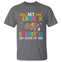 Funny Moo Deng 100th Day Of School T Shirt My Teacher Survived 100 Days Of Me - Wonder Print Shop