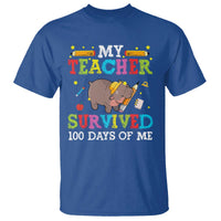 Funny Moo Deng 100th Day Of School T Shirt My Teacher Survived 100 Days Of Me - Wonder Print Shop
