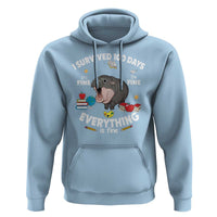Funny Moo Deng 100th Day Of School Hoodie I Survived 100 Days Everything Is Fine