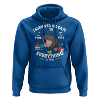 Funny Moo Deng 100th Day Of School Hoodie I Survived 100 Days Everything Is Fine