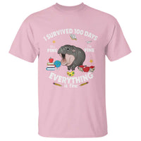 Funny Moo Deng 100th Day Of School T Shirt I Survived 100 Days Everything Is Fine - Wonder Print Shop