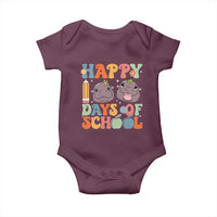 Happy 100 Days Of School Cute Moo Deng Baby Onesie