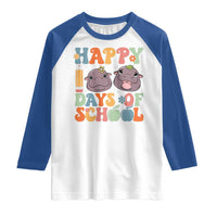 Happy 100 Days Of School Cute Moo Deng Raglan Shirt