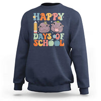 Happy 100 Days Of School Cute Moo Deng Sweatshirt - Wonder Print Shop