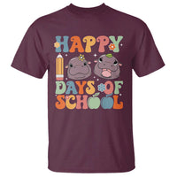 Happy 100 Days Of School Cute Moo Deng T Shirt - Wonder Print Shop