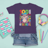 Funny 100th Day Of School Moo Deng T Shirt For Kid Cute Baby Hippo Colorful 100 Days - Wonder Print Shop