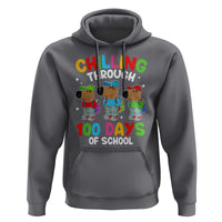 Funny Chilling Through 100 Days Of school Hoodie