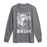 100th Day Of School Capybara Long Sleeve Shirt 100 Days Bruh Cool Capy Bara