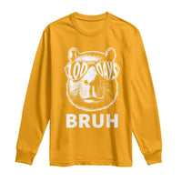 100th Day Of School Capybara Long Sleeve Shirt 100 Days Bruh Cool Capy Bara