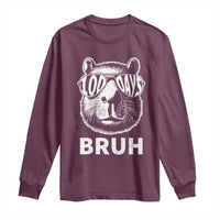 100th Day Of School Capybara Long Sleeve Shirt 100 Days Bruh Cool Capy Bara