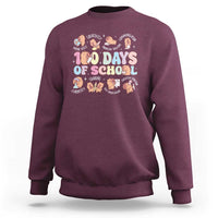 100th Day Of School Cute Capybara Sweatshirt Motor Skills Creativity Problem Solving Communication - Wonder Print Shop
