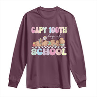 Capy 100 Days Of School Cute Capybara Long Sleeve Shirt