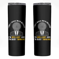 Autism Awareness Skinny Tumbler I Don't Speak Much Because I'm Brilliant And I'm Busy Thinking Autistic Aesthetic Maze Man