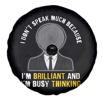 Autism Awareness Spare Tire Cover I Don't Speak Much Because I'm Brilliant And I'm Busy Thinking Autistic Aesthetic Maze Man
