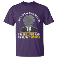 Autism Awareness T Shirt I Don't Speak Much Because I'm Brilliant And I'm Busy Thinking Autistic Aesthetic Maze Man - Wonder Print Shop