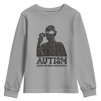 Autism Awareness Youth Sweatshirt Autistic Seeing The World From A Different Angle Aesthetic