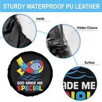 Autism Awareness Spare Tire Cover God Made Me Special Cute Fish Puzzle Ribbon