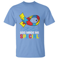 Autism Awareness T Shirt God Made Me Special Cute Fish Puzzle Ribbon - Wonder Print Shop