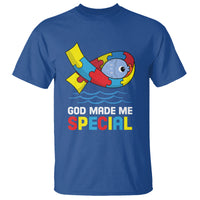 Autism Awareness T Shirt God Made Me Special Cute Fish Puzzle Ribbon - Wonder Print Shop