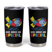Autism Awareness Tumbler Cup God Made Me Special Cute Fish Puzzle Ribbon