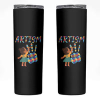 Autism Awareness Skinny Tumbler Artism Puzzle Girls Women Artist Autistic