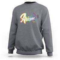 Autism Awareness Sweatshirt Artism Artist Autistic Rainbow Puzzle Aesthetic - Wonder Print Shop